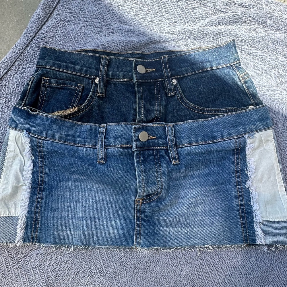Denim mini skirt